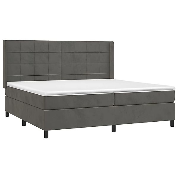vidaXL Boxspringbett mit Matratze & LED Dunkelgrau 200x200 cm Samt 3139584 günstig online kaufen