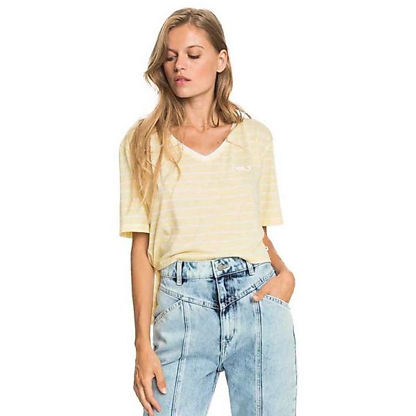 Roxy Bikini Moments Kurzärmeliges T-shirt S Pale Banana Kuta Stripes günstig online kaufen