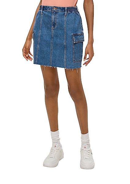 QS Jeansrock mit leicht ausgefranster Saumkante günstig online kaufen