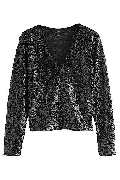 Next Paillettenshirt Oberteil mit Pailletten und V-Ausschnitt (1-tlg) günstig online kaufen