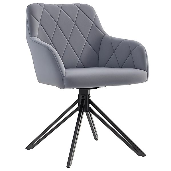 HOMCOM Esszimmerstuhl mit Armlehne Küchenstuhl Grau 58 x 60 x 79 cm günstig online kaufen