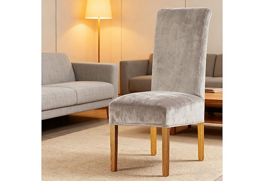 REDOM Stuhlhusse Stuhlüberzug Stuhlbezug aus Samt 4er set, mit Gummizug sch günstig online kaufen