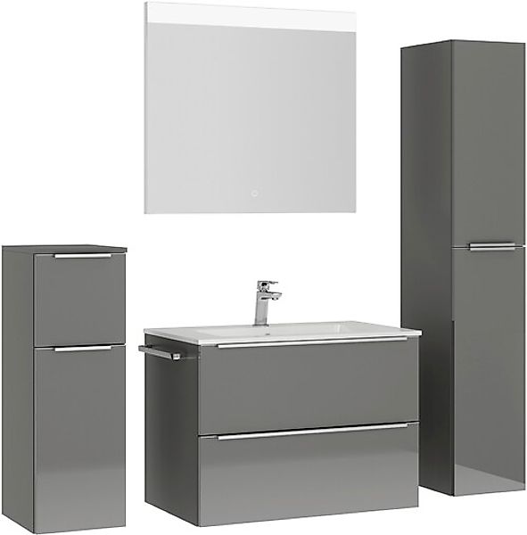 nobilia® Badmöbel-Set »Levere« vormontiert, mit Soft-Close, 4 Stk. tlg. günstig online kaufen