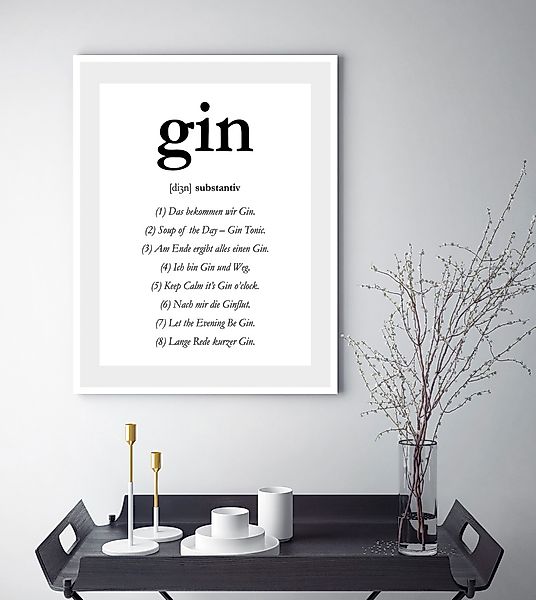 queence Bild »gin«, Sprüche & Texte, Spruch, gerahmt günstig online kaufen