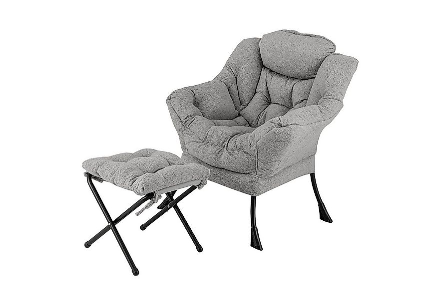 COSTWAY Relaxsessel (2-St), Ohrensessel gepolstert, mit Hocker günstig online kaufen