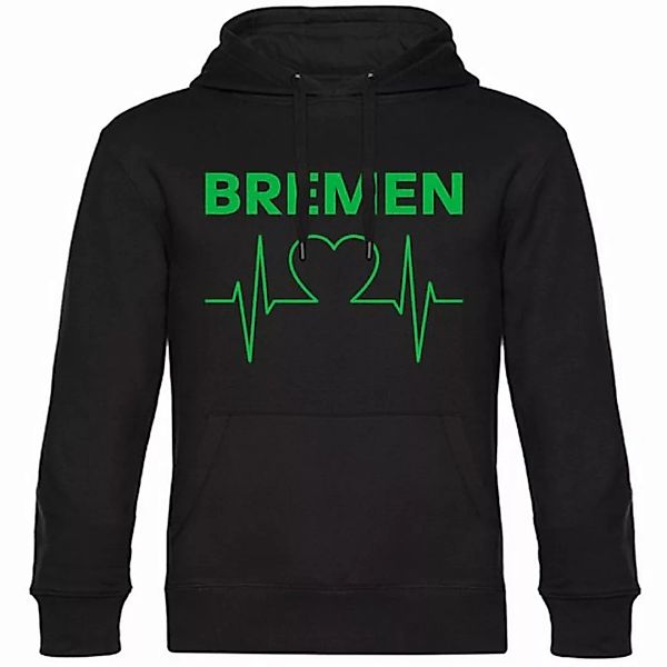 multifanshop Kapuzensweatshirt Bremen - Herzschlag - Pullover günstig online kaufen