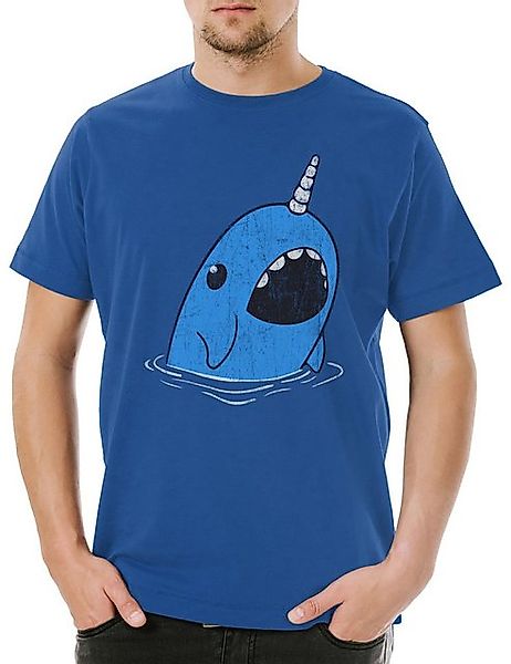 Urban Backwoods Print-Shirt Narwhal Herren T-Shirt Unicorn Whale Wal Narwal günstig online kaufen