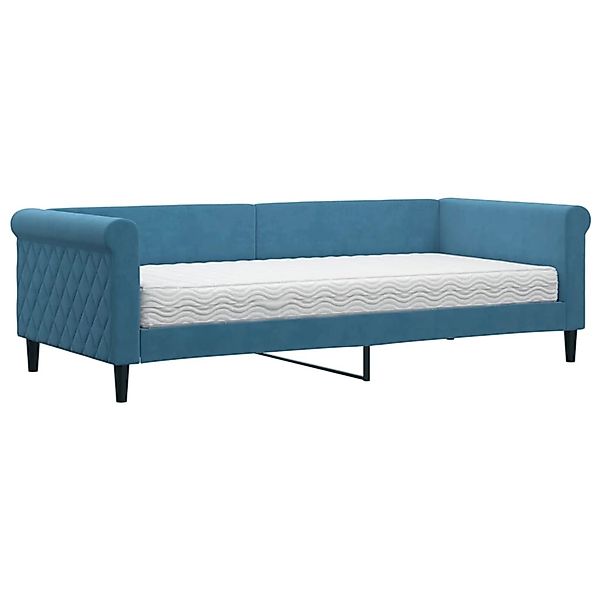 vidaXL Tagesbett mit Matratze Blau 90x200 cm Samt1847095 günstig online kaufen