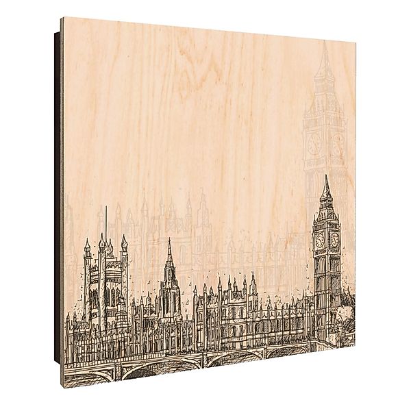 Banjado Großer Schlüsselkasten Holz 30x30cm Schwarz Scharnier Links 50 Hake günstig online kaufen