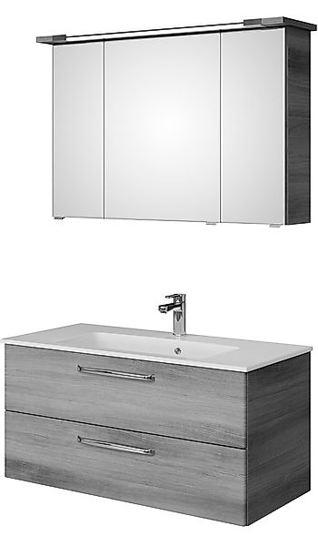 Saphir Badmöbel-Set "Trentino 2-teilig Glas-Waschtisch, Spiegelschrank mit günstig online kaufen
