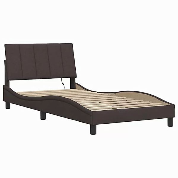 vidaXL Bett Bettgestell ohne Matratze Dunkelbraun 100x200 cm Stoff günstig online kaufen