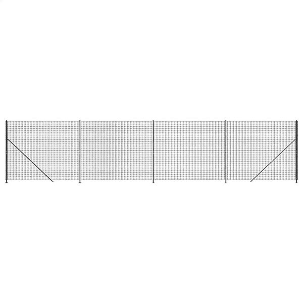 vidaXL Maschendrahtzaun mit Bodenflansch Anthrazit 1,6x10 m 154292 günstig online kaufen