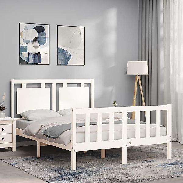 vidaXL Bett Massivholzbett ohne Matratze Weiß günstig online kaufen