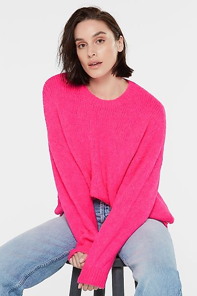 SENSES.THE LABEL Rundhalspullover, mit überschnittenen Schultern günstig online kaufen