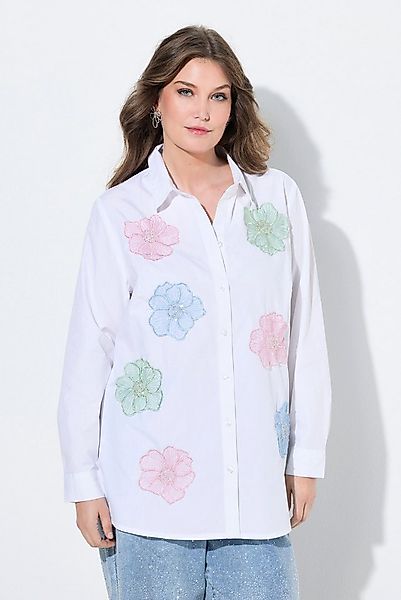 MIAMODA Hemdbluse Bluse Loose Fit 3D-Blüten Langarm günstig online kaufen