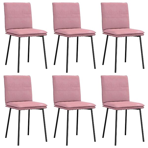 vidaXL Esszimmerstühle 6 Stk Rosa Samt 3315618 günstig online kaufen