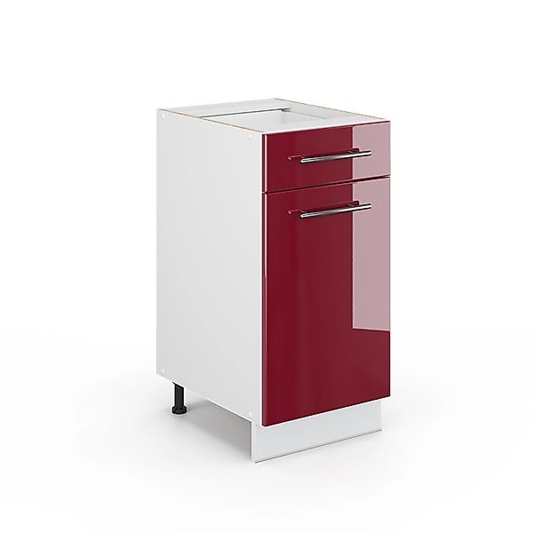 Vicco Midischrank Fame-Line Bordeaux Hochglanz/Weiß 40 x 82 cm ohne Arbeits günstig online kaufen