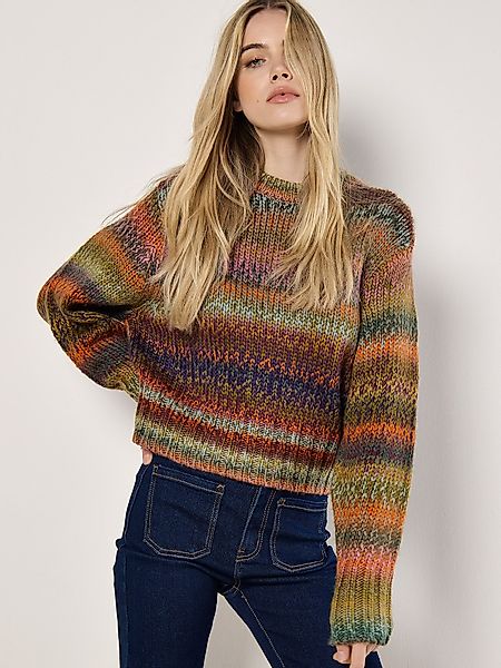 Apricot Streifenpullover Multicolor Pullover aus Grobstrick günstig online kaufen
