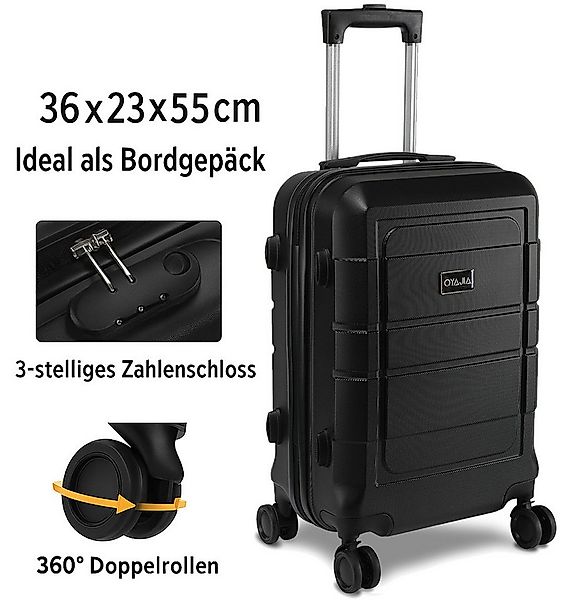 oyajia Koffer Handgepäck Koffer 20 Zoll ABS Hartschale mit Schloss, Leicht günstig online kaufen
