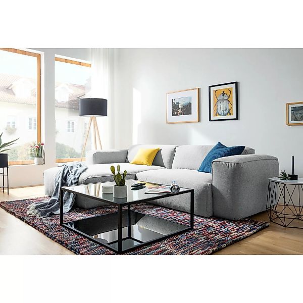 home24 Studio Copenhagen Ecksofa Hudson VII Saia Hellgrau Strukturstoff 266 günstig online kaufen