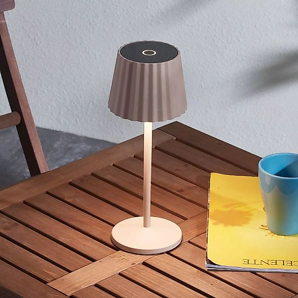 Lindby LED-Akku-Tischleuchte Esali, sandbeige, 3er-Set günstig online kaufen
