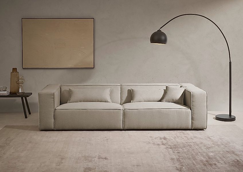 LeGer Home by Lena Gercke 3-Sitzer PIARA, Couch mit Kedernaht, Sofa in Cord günstig online kaufen