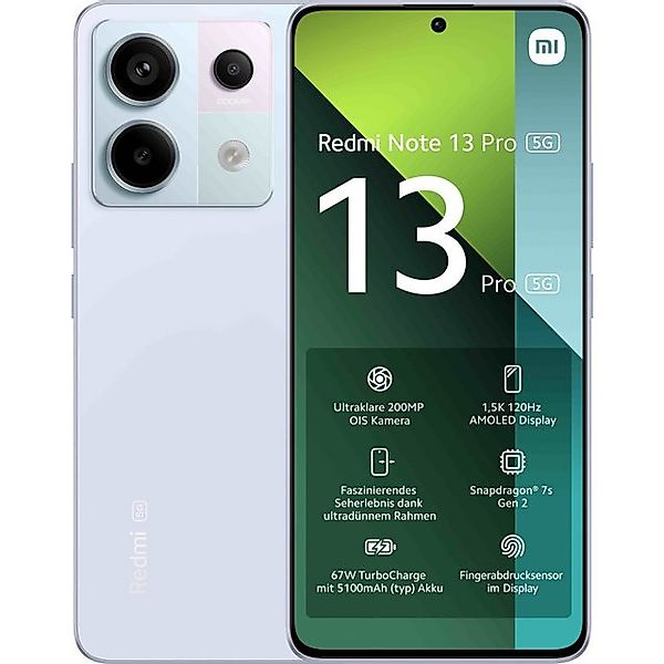 Xiaomi Redmi Note 13 Pro 5G 8GB + 256GB Aurora Purple Smartphone Smartphone günstig online kaufen