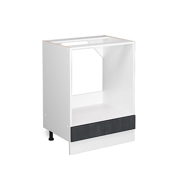 Vicco Herdumbauschrank R-Line Herdschrank Schwarz Beton/Weiß 60 cm AP Anthr günstig online kaufen
