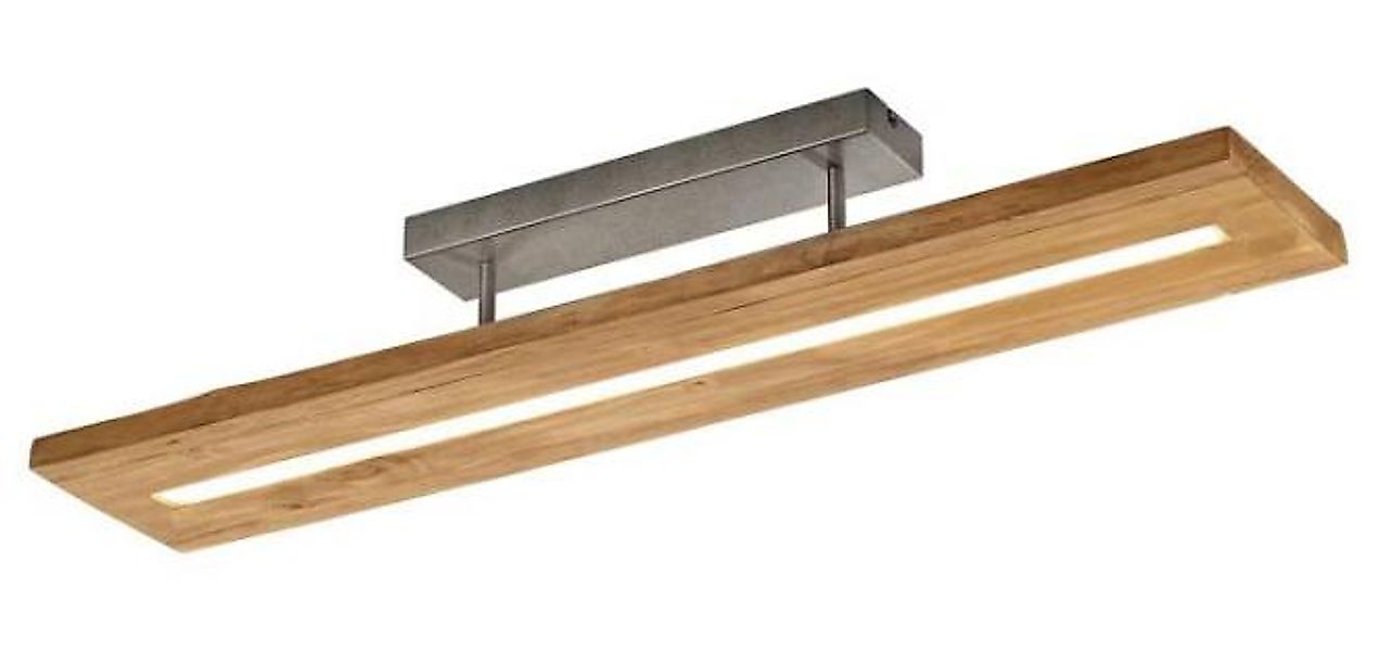 LED Deckenleuchte Metall Nickel / Echtholz 1 Stück Braun, Hellgrau günstig online kaufen