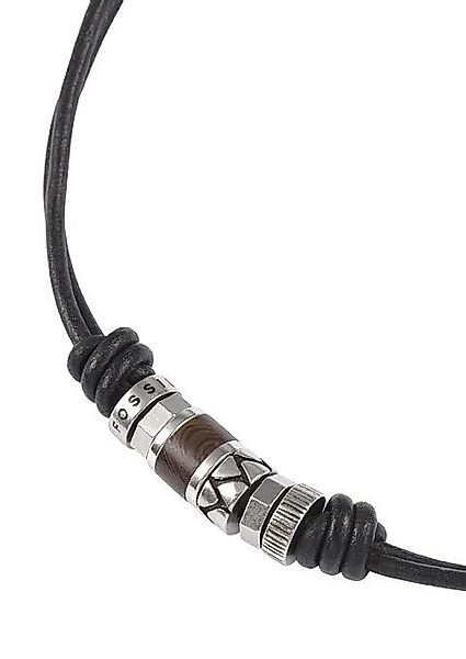 Fossil Kette mit Anhänger Schmuck Geschenk Edelstahl Leder Halsschmuck günstig online kaufen