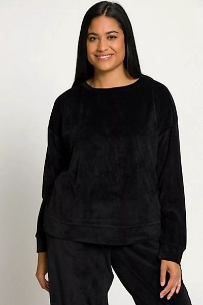Ulla Popken Sweatjacke Homewear-Sweatshirt Oversized Rundhals Langarm günstig online kaufen
