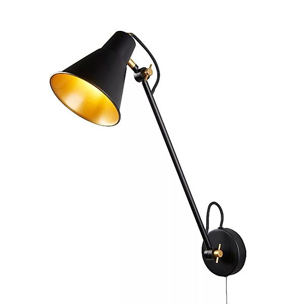 Wandlampe 6302 aus Metall, schwarz-gold günstig online kaufen