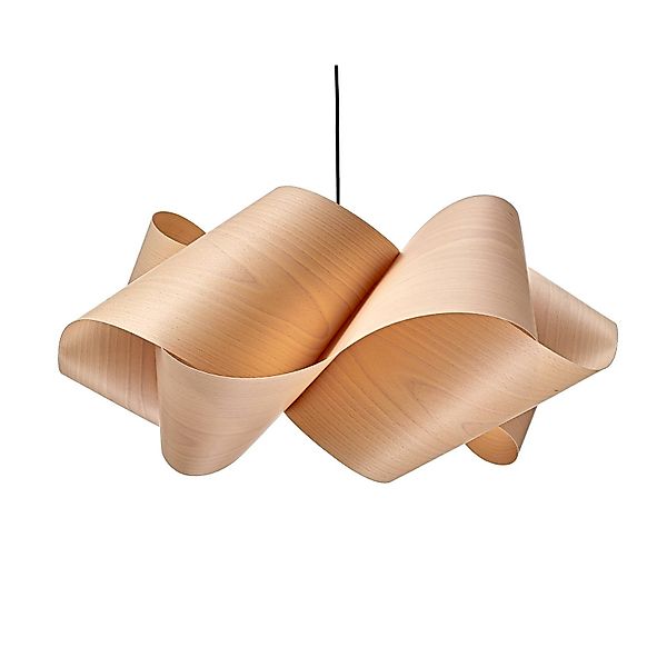 LZF Hängelampe Swirl, buche/nickelfarben, Ø 54 cm, Holz günstig online kaufen