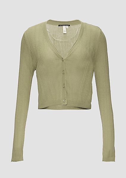 QS Funktionsjacke Verkürzte Strickjacke aus Viskosemix günstig online kaufen