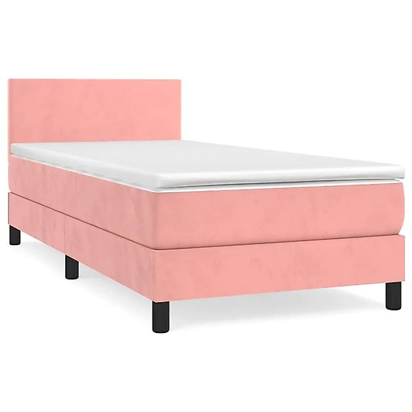 vidaXL Boxspringbett mit Matratze Rosa 100x200 cm Samt1389850 günstig online kaufen