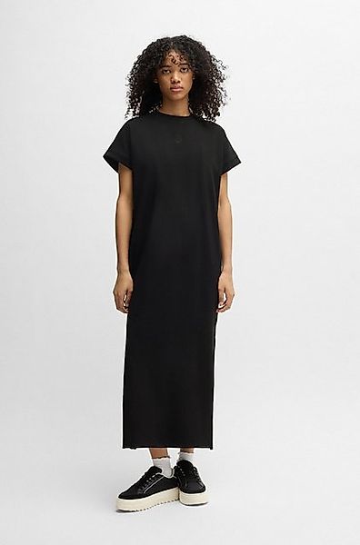 HUGO Blue Jerseykleid "Nalle", Oversized mit Schlitz, mit Logostickerei, Je günstig online kaufen