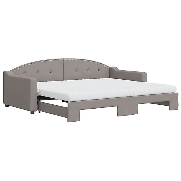 vidaXL Tagesbett Ausziehbar mit Matratzen Taupe 90x200 cm Stoff1883338 günstig online kaufen