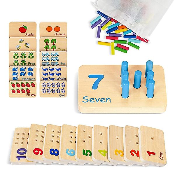 CLTYQ Lernspielzeug Holz-Zählspielzeug für Kleinkinder,Montessori Mathemati günstig online kaufen