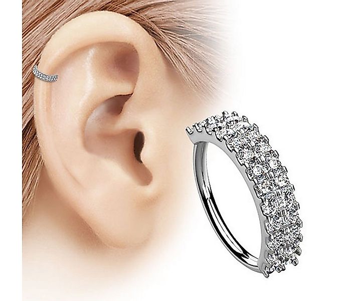 Taffstyle Nasenpiercing Piercing Biegbar filigrane Creole mit Kristall, Rin günstig online kaufen