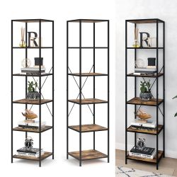 Vicco Raumteilerregal Fyrk, Eiche rustikal/Schwarz, 40 günstig online kaufen