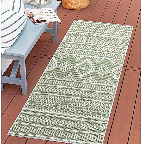 Carpet City Outdoorteppich "PALM 3522" rechteckig 5 mm Höhe Läufer, Wetterf günstig online kaufen