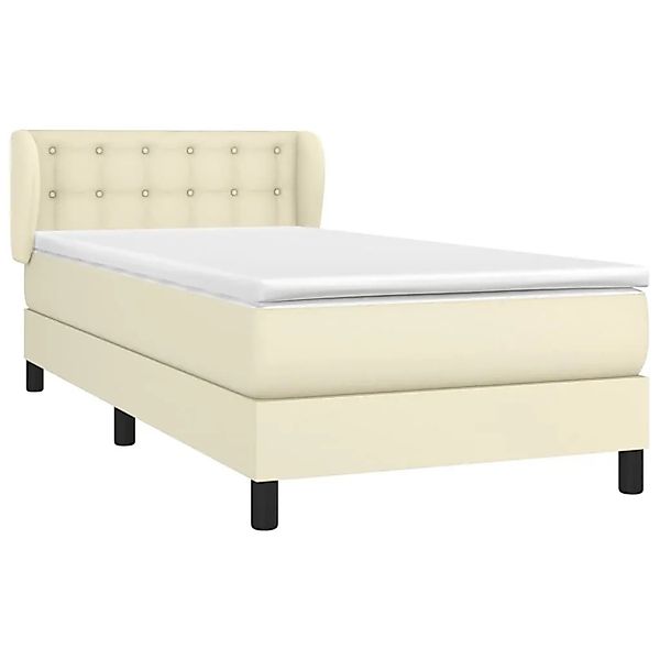 vidaXL Boxspringbett mit Matratze Creme 100x200 cm Kunstleder 3127297 günstig online kaufen