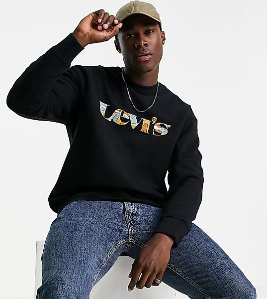 Levi's – Sweatshirt in Schwarz mit RV-Logo auf der Brust, exklusiv bei ASOS günstig online kaufen