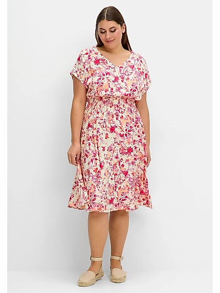 Sheego Sommerkleid "Große Größen", mit Smokbund und weitem Rock günstig online kaufen