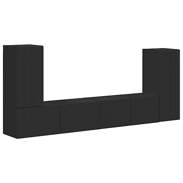 vidaXL TV-Schrankset 4 Stk Schwarz Holzwerkstoff 3409115 günstig online kaufen