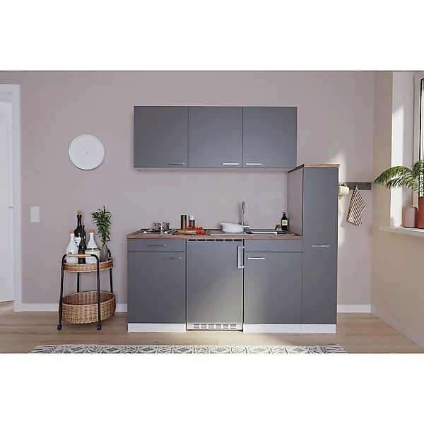 Respekta Küchenzeile KB180WG 180 cm Grau-Weiß günstig online kaufen