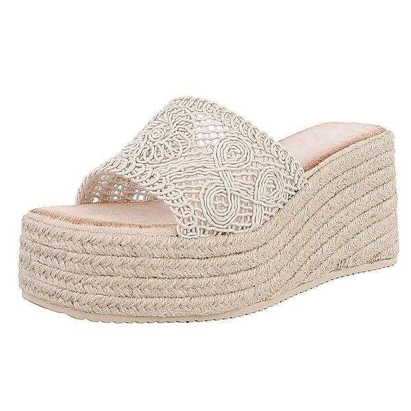 Ital-Design Wedge-Pantoletten mit Stickerei für Damen günstig online kaufen
