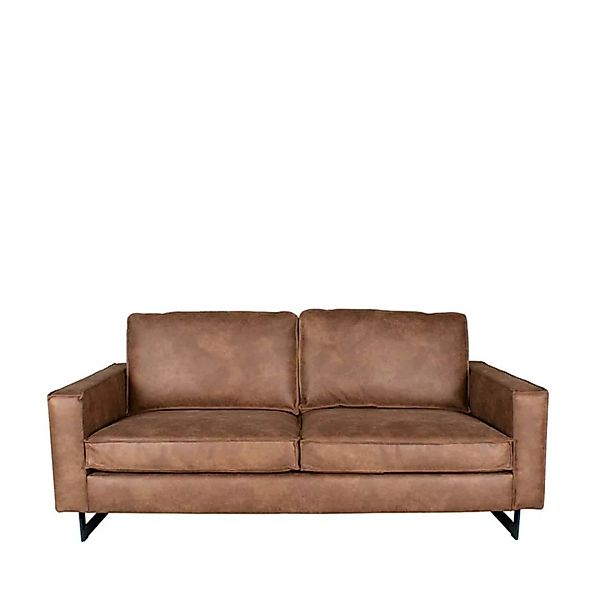 Zweisitzer Sofa in Cognac Braun Microfaser Metall Bügelgestell günstig online kaufen