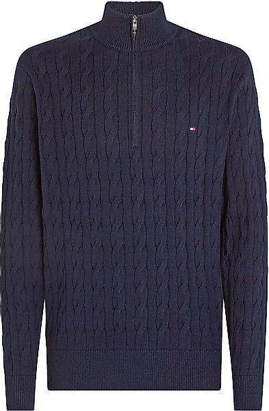 Tommy Hilfiger Half Zip Pullover Cable Navy - Größe XXL günstig online kaufen