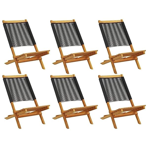 vidaXL Gartenstühle 6 Stk Klappbar Schwarz Massivholz Akazie 3214629 günstig online kaufen